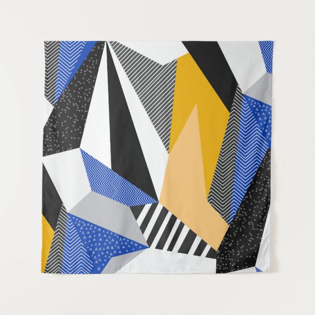 Memphis Style: Creative Geometric Collage. Tapestry (Front)