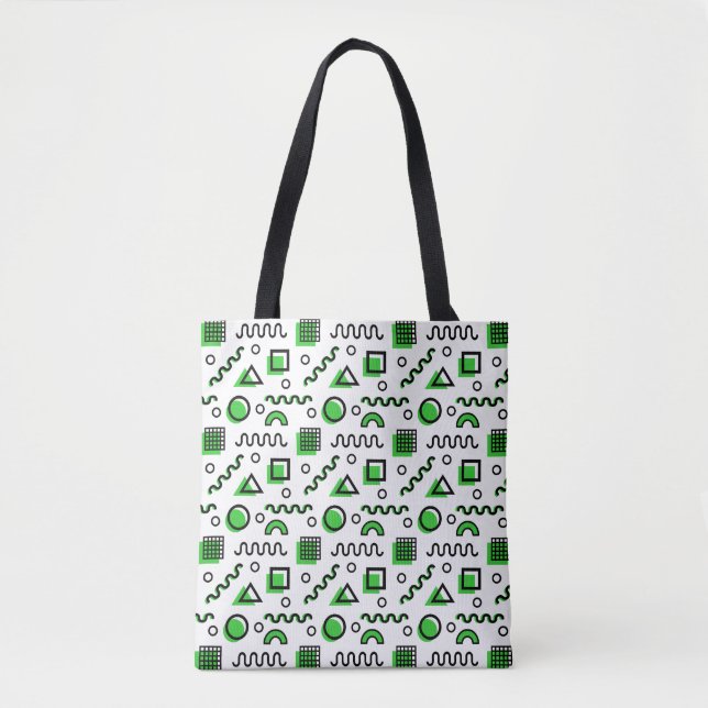 Memphis Style Geometric Pattern 110719 - Green Tote Bag (Front)