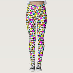 Memphis Style Liquorice Allsorts Pattern Leggings