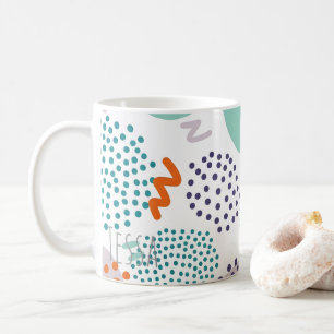Memphis Style Pebble Bright Retro 90s Abstract Art Coffee Mug