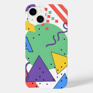 Memphis Style Phone Case Dopamine Decor Bold Geome
