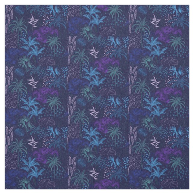 Memphis Style Tropical Ferns Palm Foliage Fabric (Swatch)