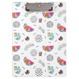 Memphis Style Tropical Summer Pattern Clipboard