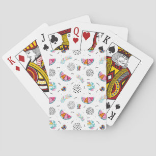 Memphis Style Tropical Summer Pattern Playing Cards