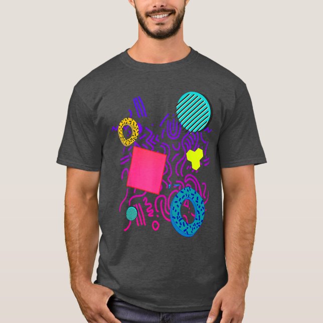 Memphis Styleshirt Gift Geometric 90s 80s Patterns T-Shirt (Front)