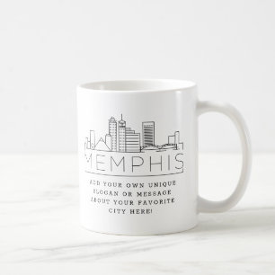 Memphis Stylised City Skyline Custom Slogan Coffee Mug