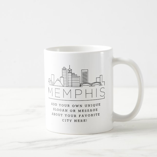Memphis | Stylised City Skyline Custom Slogan Coffee Mug (Right)