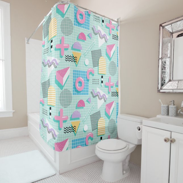 Memphis Sweet Candies Shower Curtain (In Situ)