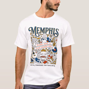 Memphis Tennessee Blues Soul And Barbecue Food T-Shirt