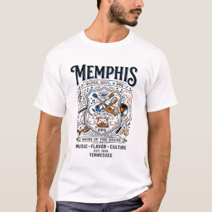 Memphis Tennessee Blues Soul and BBQ Design T-Shirt