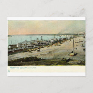 Memphis Tennessee, Boats at a Wharf 1906 Vintage Postcard