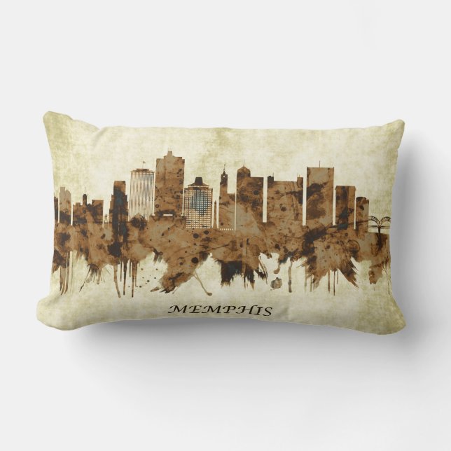 Memphis Tennessee Cityscape Lumbar Cushion (Front)