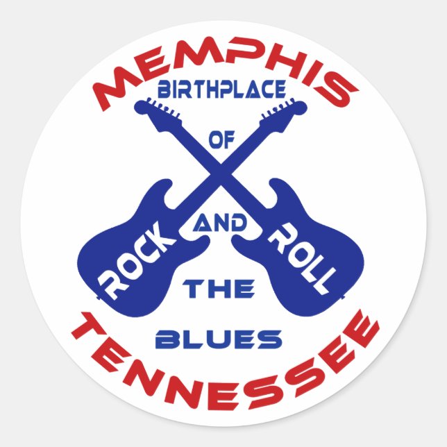 Memphis, Tennessee Classic Round Sticker (Front)