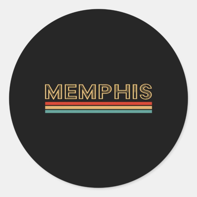 Memphis Tennessee Classic Round Sticker (Front)