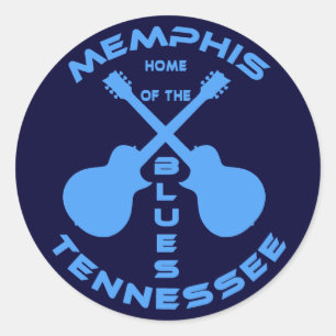 Memphis, Tennessee Home of the Blues Classic Round Sticker