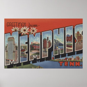 Memphis, Tennessee - Large Letter Scenes 2 Poster