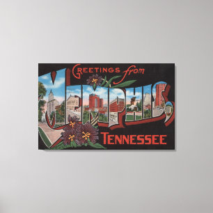 Memphis, Tennessee - Large Letter Scenes 3 Canvas Print
