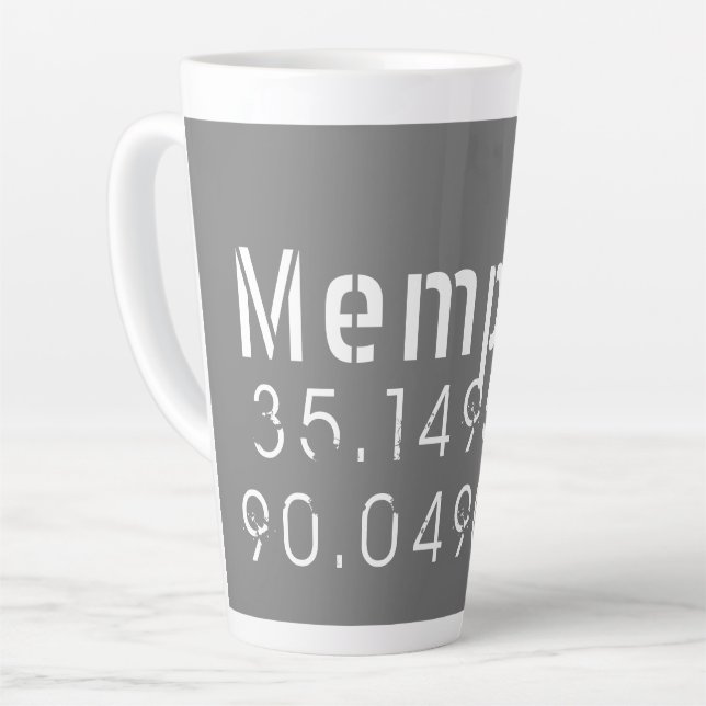 Memphis Tennessee Longitude Latitude  Latte Mug (Left Angle)