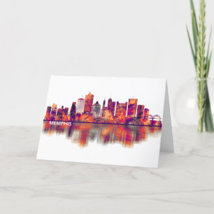 Memphis Tennessee Skyline Holiday Card