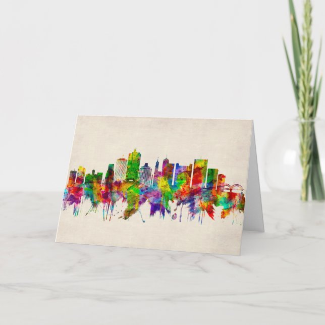 Memphis Tennessee Skyline Holiday Card (Front)
