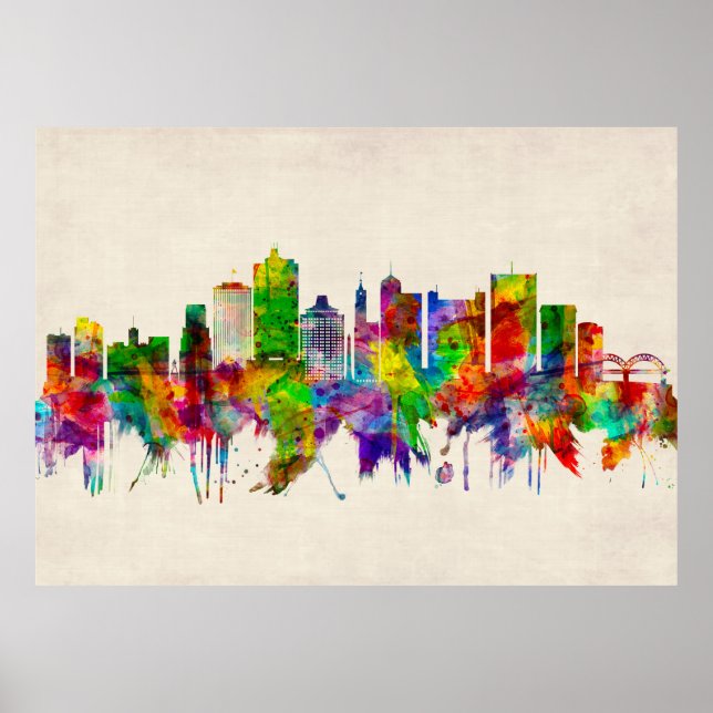 Memphis Tennessee Skyline Poster (Front)