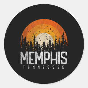 Memphis Tennessee Tn Shirt Retro Style Vintage 70s Classic Round Sticker