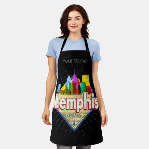 Memphis Tennessee United States Retro Skyline Apron