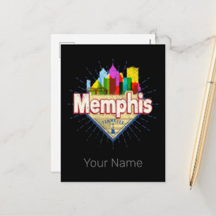 Memphis Tennessee United States Retro Skyline Holiday Postcard