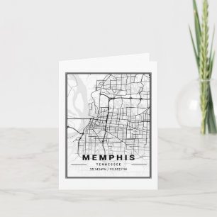 Memphis Tennessee USA Travel City Map Card