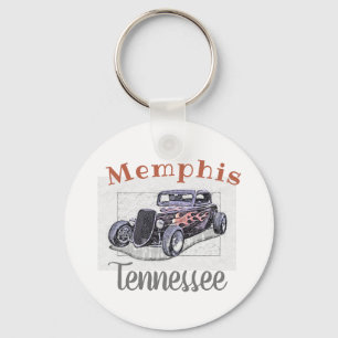 "Memphis Tennessee" Vintage Hotrod Key Ring