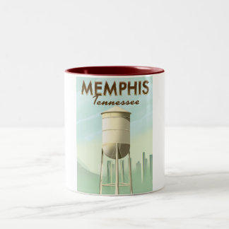 Memphis Tennessee vintage travel poster Two-Tone Coffee Mug