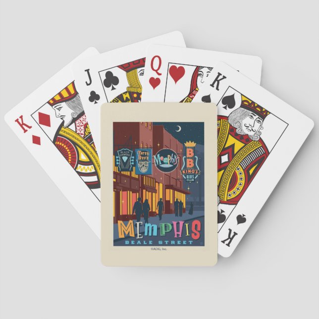 Memphis, TN | Beale Street Neon Playing Cards (Back)
