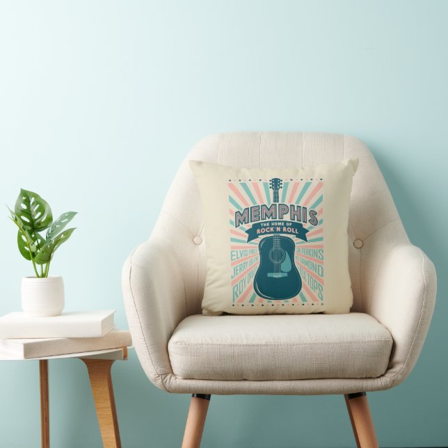 Memphis, TN: Guitar Series | Rock-N-Roll Cushion (Chair)