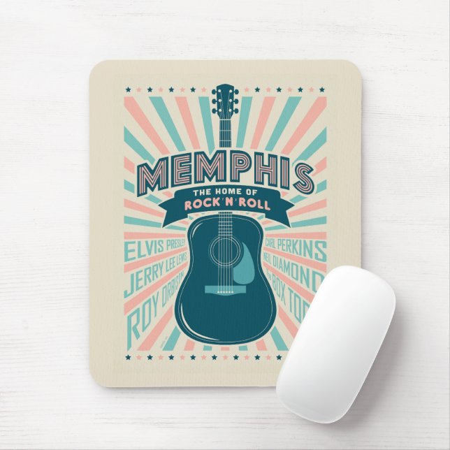 Memphis, TN: Guitar Series | Rock-N-Roll Mouse Mat (With Mouse)