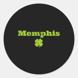 Memphis Tn Irish Pride Shamrock Image St Patricks Classic Round Sticker