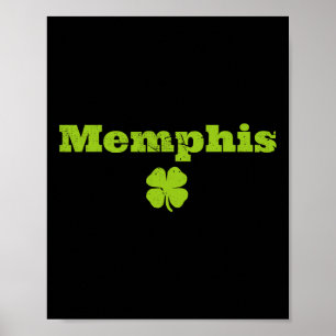 Memphis Tn Irish Pride Shamrock Image St Patricks Poster