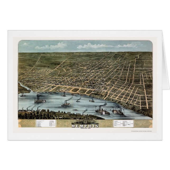 Memphis, TN Panoramic Map - 1870 (Front Horizontal)