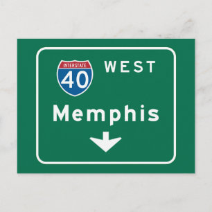 Memphis, TN Road Sign Postcard