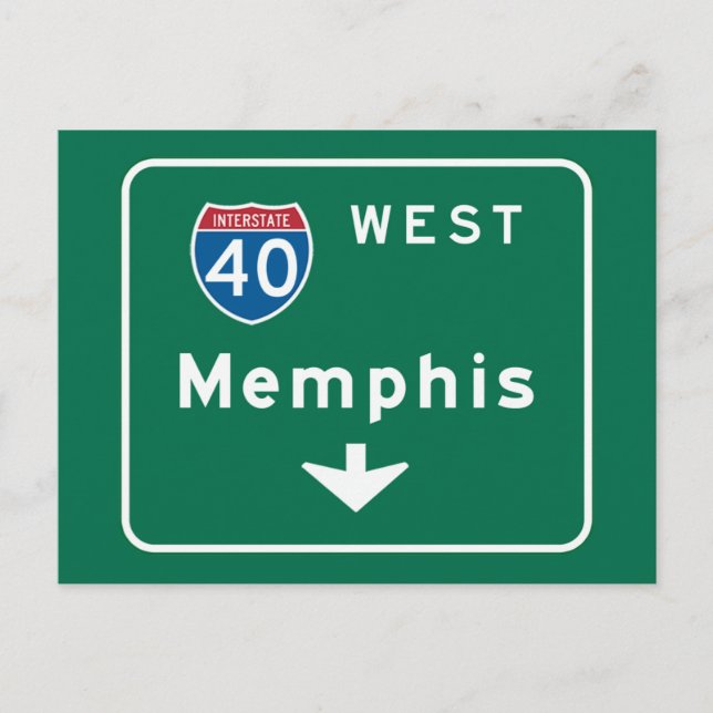 Memphis, TN Road Sign Postcard (Front)