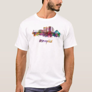 Memphis V2 skyline in watercolor T-Shirt