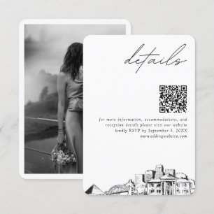 Memphis Wedding Details QR Code Small Enclosure Card