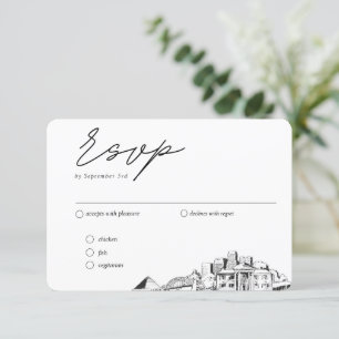 Memphis Wedding Traditional RSVP Meal Options Enclosure Card