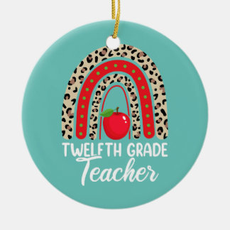 Men 12th Grade Teacher Women Back To School Ceramic Tree Decoration