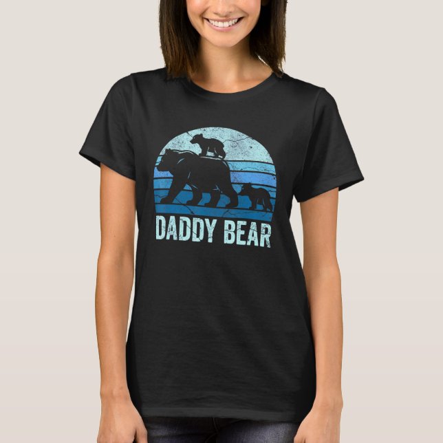 Men  2 Kid Daddy Bear Dad Daddy Bear T-Shirt (Front)