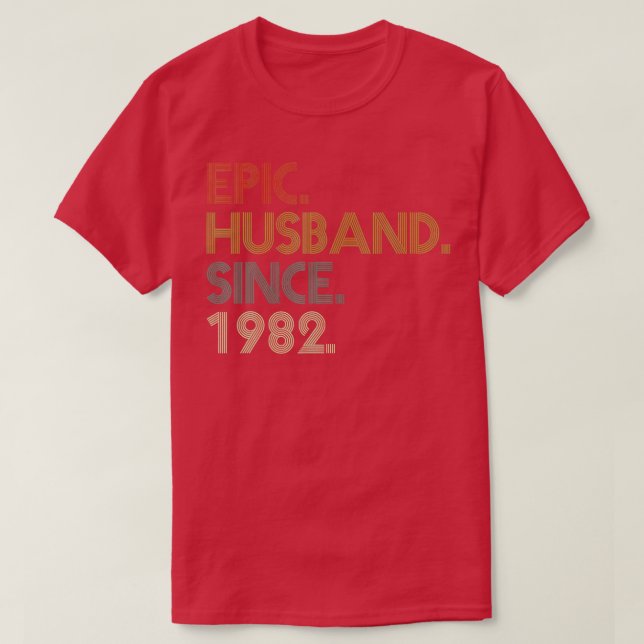 Men 40th Wedding Anniversary Shirts, Epic Husband  T-Shirt (Design Front)