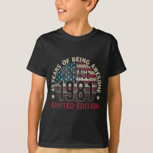 Men 45th Birthday Gift Vintage Born T-Shirt