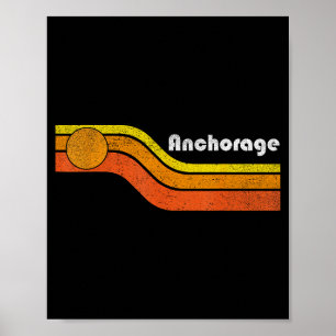 Men Anchorage Vintage 70s 80s Retro Poster
