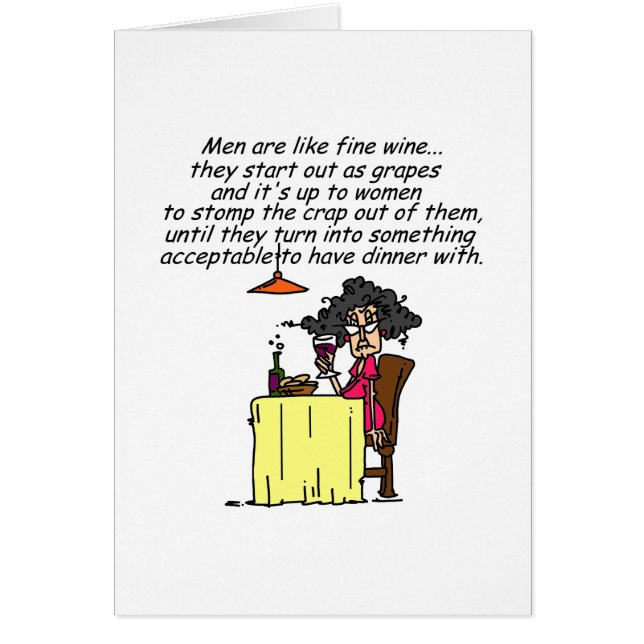Men and FIne Wine Humour (Front)