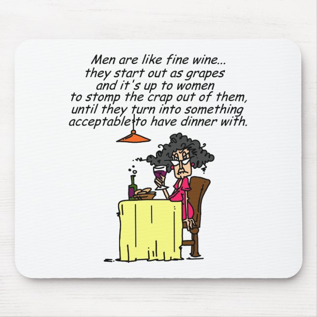 Men and FIne Wine Humour Mouse Mat (Front)