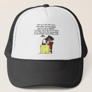Men and FIne Wine Humour Trucker Hat